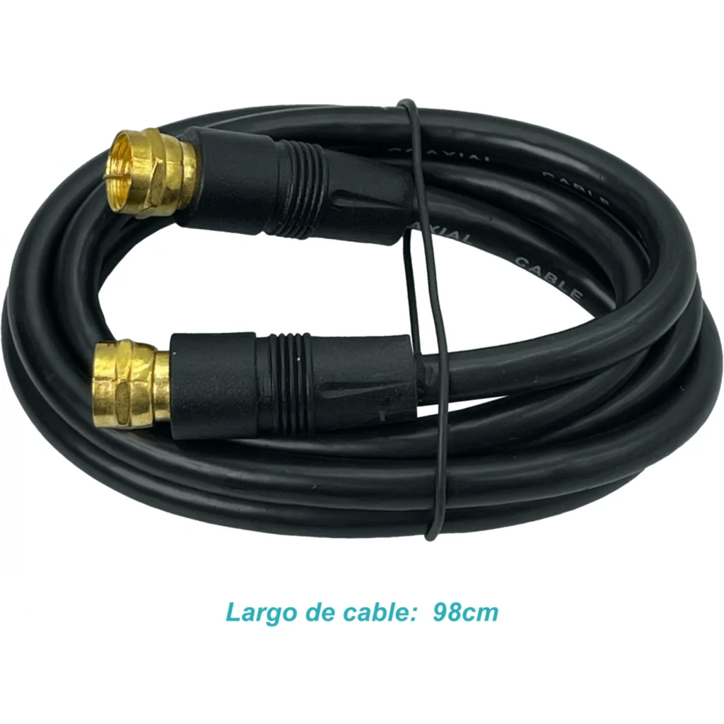 MACROTEL Cable RG59 Coaxial F-M F-M 1mt Negro TV-Cable