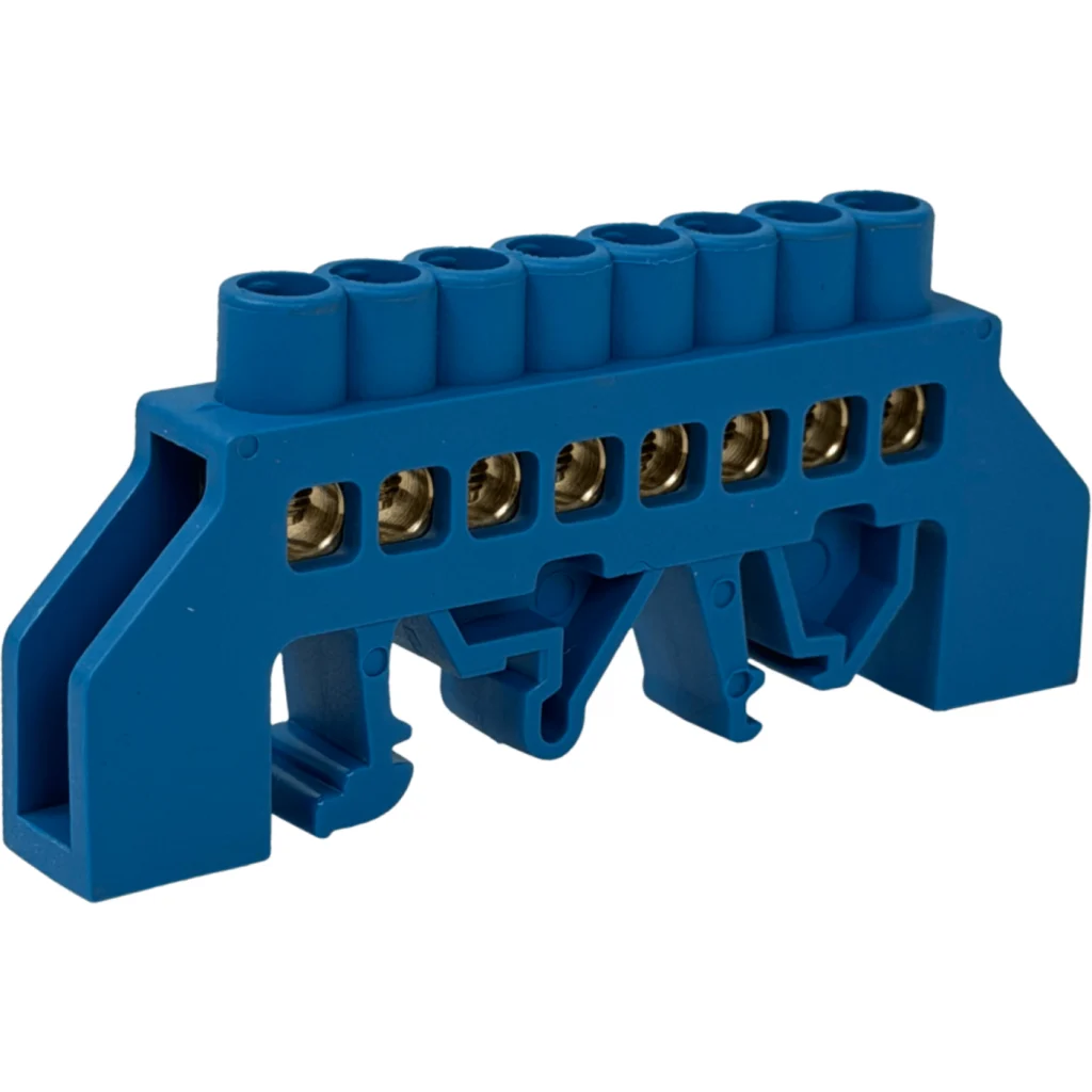 Imagen 4 de Regleta Azul 8-Conexiones 4mm Riel Din Distribucion Electrica