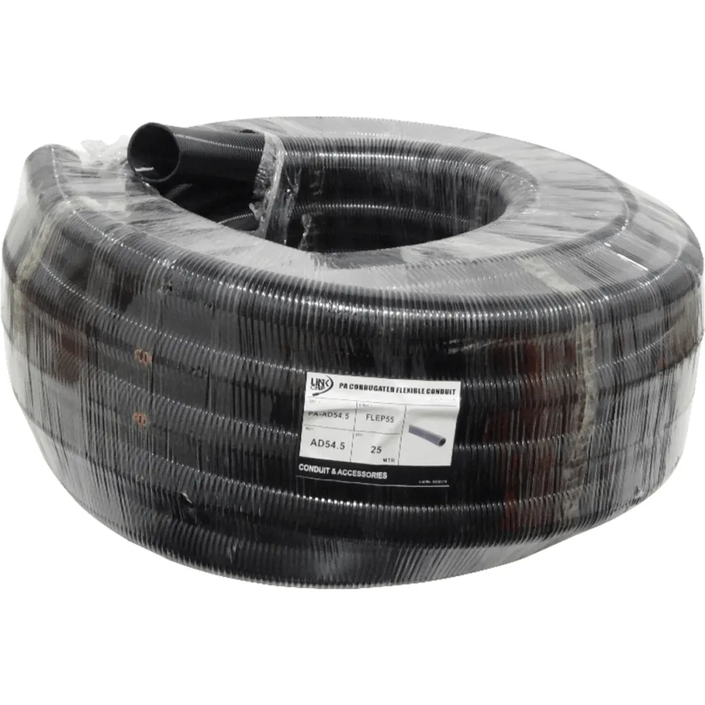 Imagen 1 de 55mm Rollo-25mts Conduit Flexible Plastico Corrugado Negro PA
