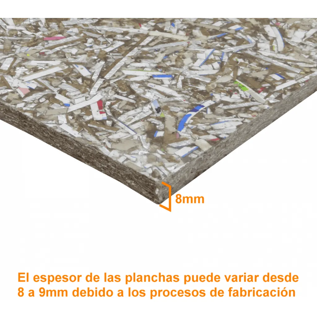 Imagen 1 de IBAPLAC 8mm-9mm 1,1x2,2m Plancha Tetrapack Reciclado 110x220cm 2,42m2