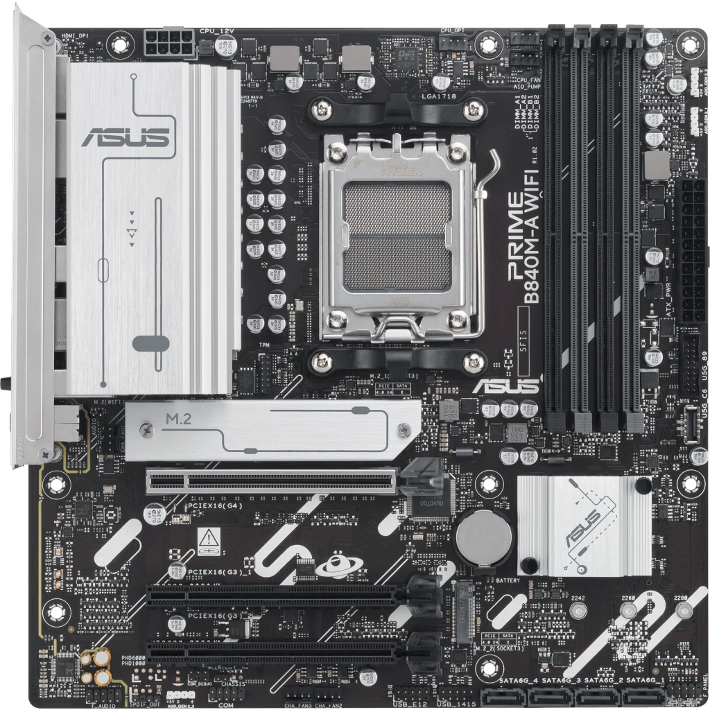 Imagen 1 de Tarjeta Madre Asus PRIME B840M-A WIFI AM5 4*DIMM HDMI DP 2.5GbE LAN WIFI6E mATX