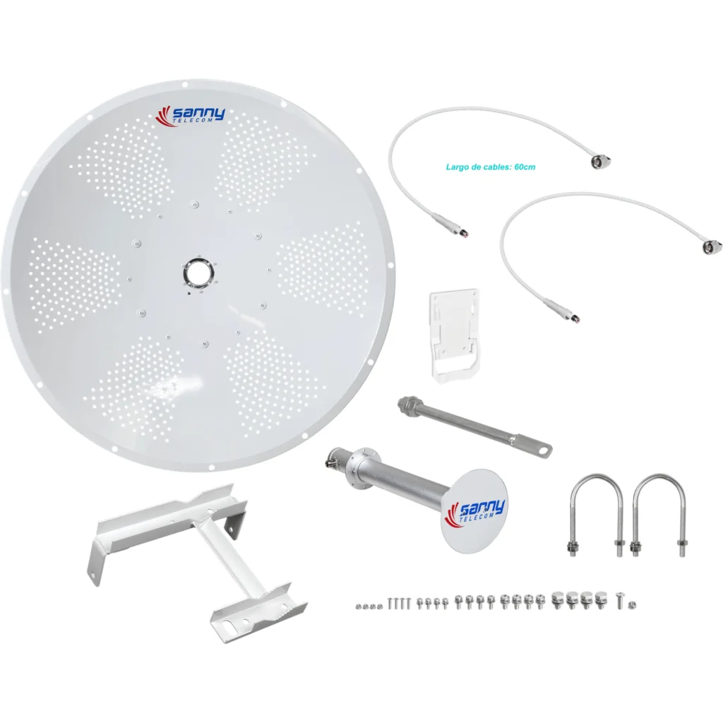 Imagen 5 de SANNY C/DETALLE 4,9-6,5GHz 34dBi 2-N-H Slant-45o 2x2 Antena Dish 5GHz