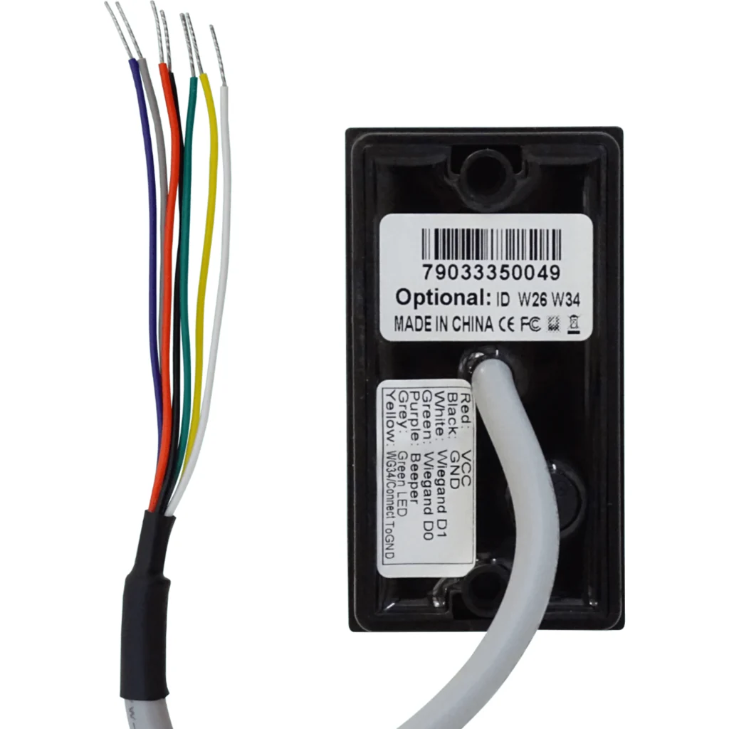 Imagen 4 de KR101E. Lector esclavo de tarjetas RFID 125khz, wiegand 26bits, uso exterior ip65.