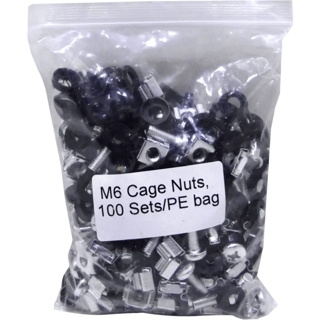 Imagen 1 de KIT 100 TORNILLOS Y TUERCAS ENJAULADAS PARA RACK 10P 19P