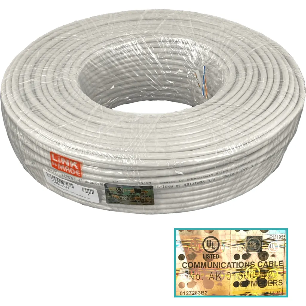 Imagen 1 de Cable de Red Linkmade Gris CAT6 UTP UNIFILAR PVC Cobre Caja 100mt