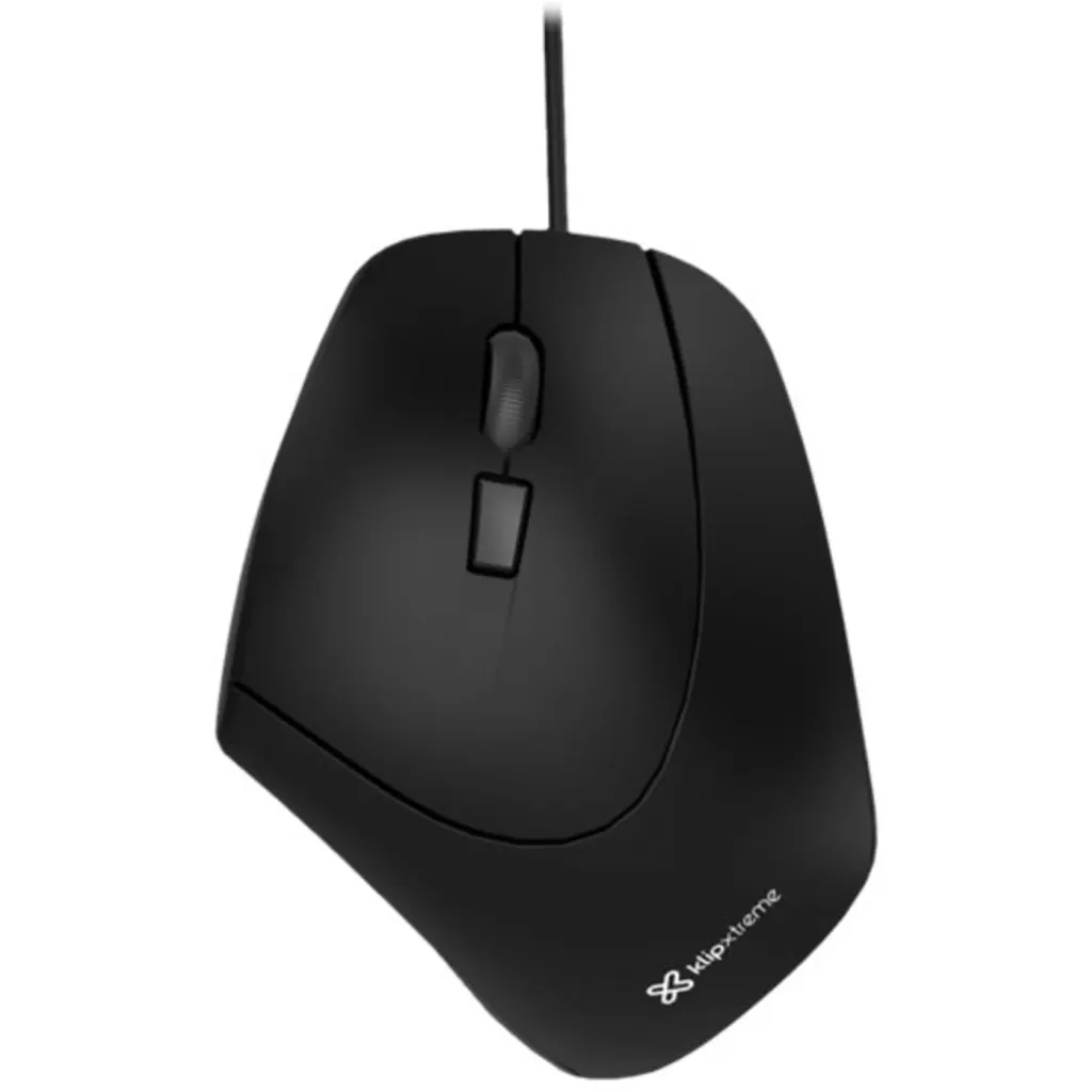Imagen 5 de Mouse Ergonómico Alámbrico KlipX KMO-506 Óptico 1600dpi 6 Botones USB Negro