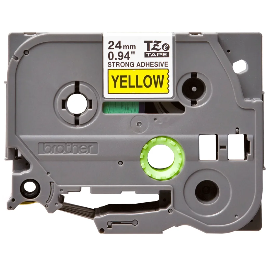 Imagen 2 de CINTA BROTHER TZE-S651 24mm black on yellow industrial tape