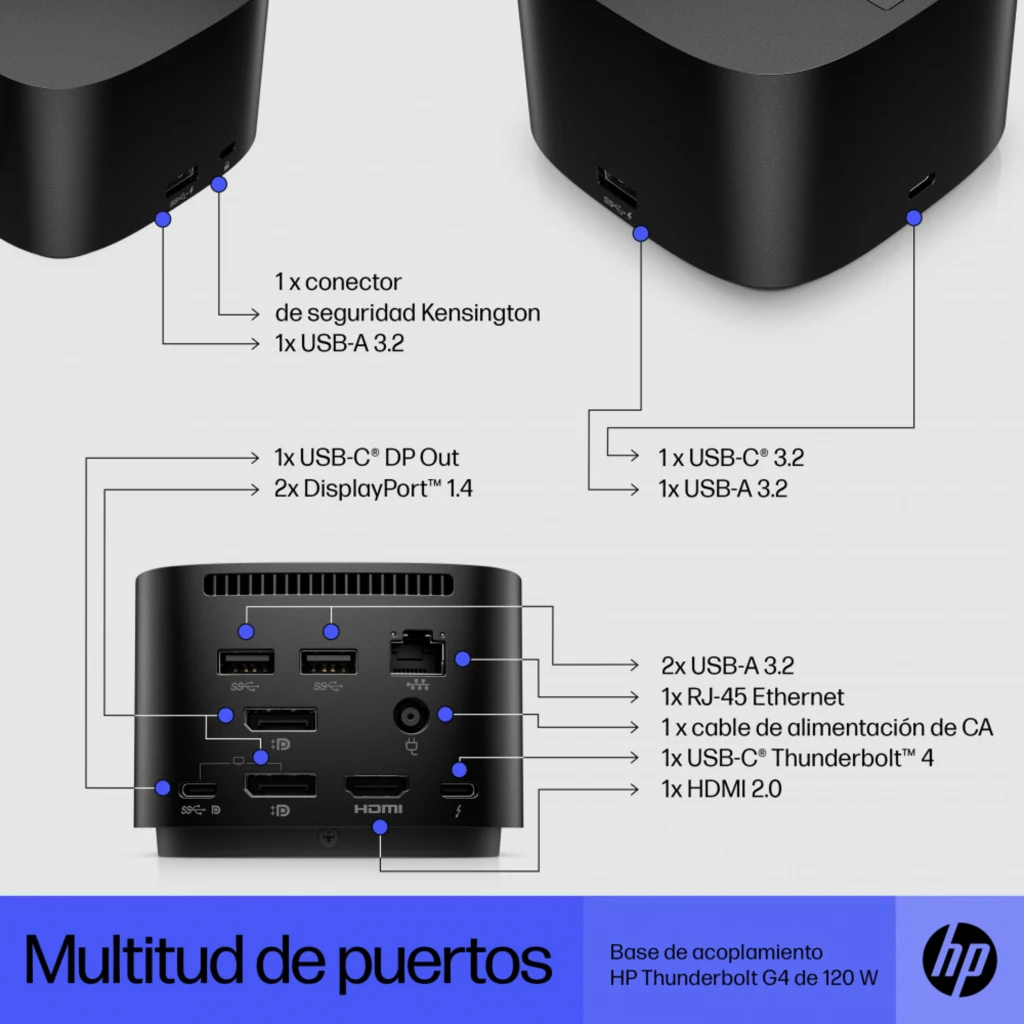 Imagen 6 de Docking Base de acoplamiento HP Thunderbolt de 120 W G4