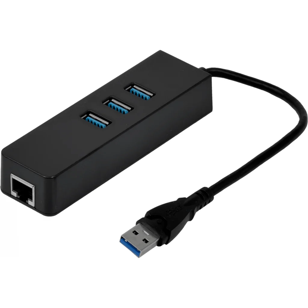 1-USB3.0-AM 1-LAN-RJ45-Ethernet 10/100mbps Hub-3p Win Mac Linux