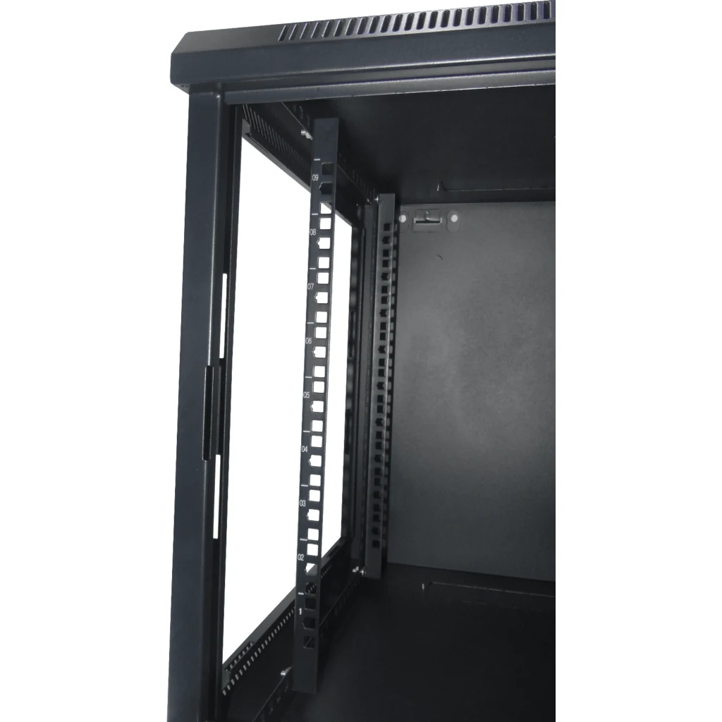 Imagen 4 de Gabinete Rack 60cm fondo 9U Pared Negro INC-M6-2U