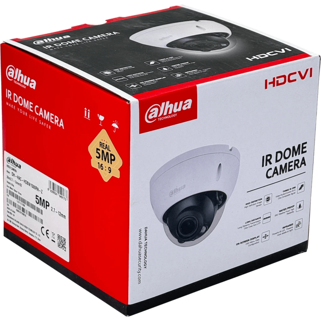 DAHUA 5MP Motorizada 2,7-13,5mm IR30m IP67 Domo Analoga HDBW1500RN