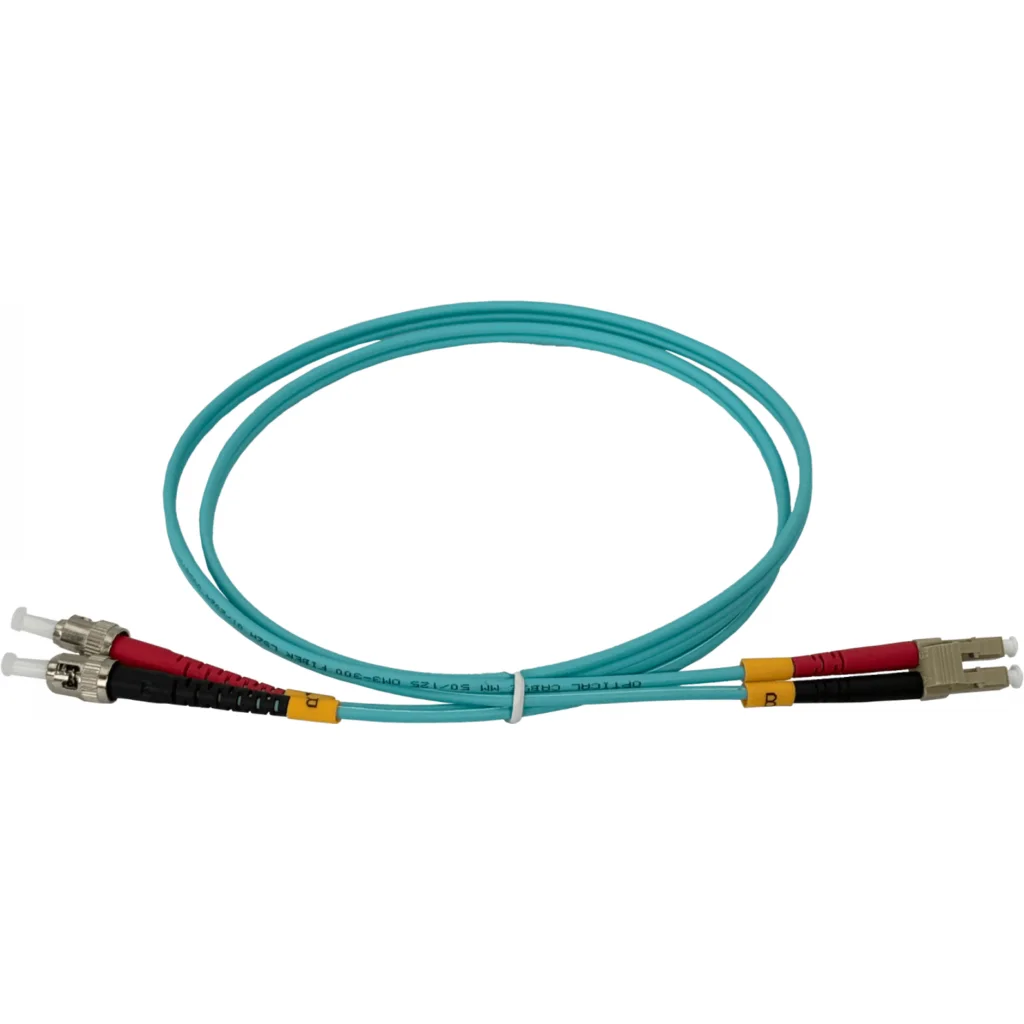 Imagen 2 de 1mt LC-ST OM3 Multimodo MM Duplex Jumper Fibra 3.0mm 50/125um