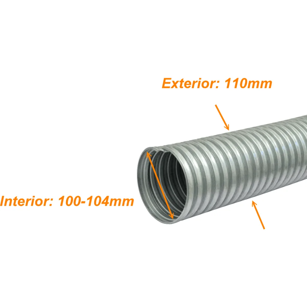 Imagen 2 de Solo-Metal 110mm Rollo-10mt Conduit Flexible Diametros ext/int 110/102
