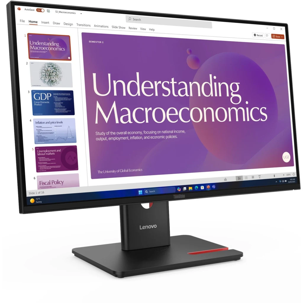 Monitor Lenovo ThinkVision T24D-40 23.8" FHD 1920*1080 DP HDMI USB-C/A LAN 120Hz