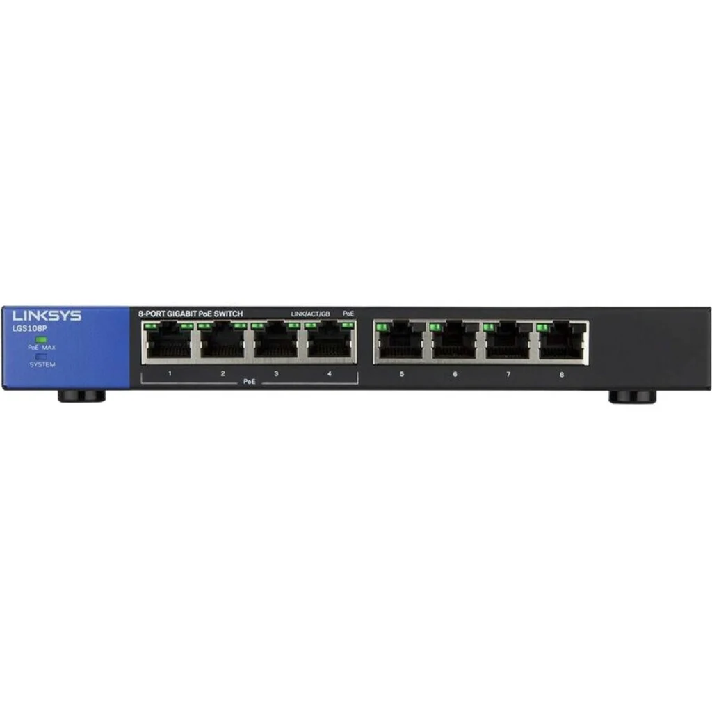 Imagen 3 de Switch Linksys SMB LGS108P No Admin. 8 puertos Gigabit (4 PoE+) 