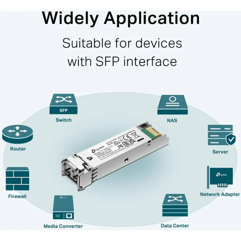Imagen 1 de Módulo SFP TP-Link SM 2-LC/UPC 10Km 1310nm 1.25Gbp/s Gigabit LC Duplex