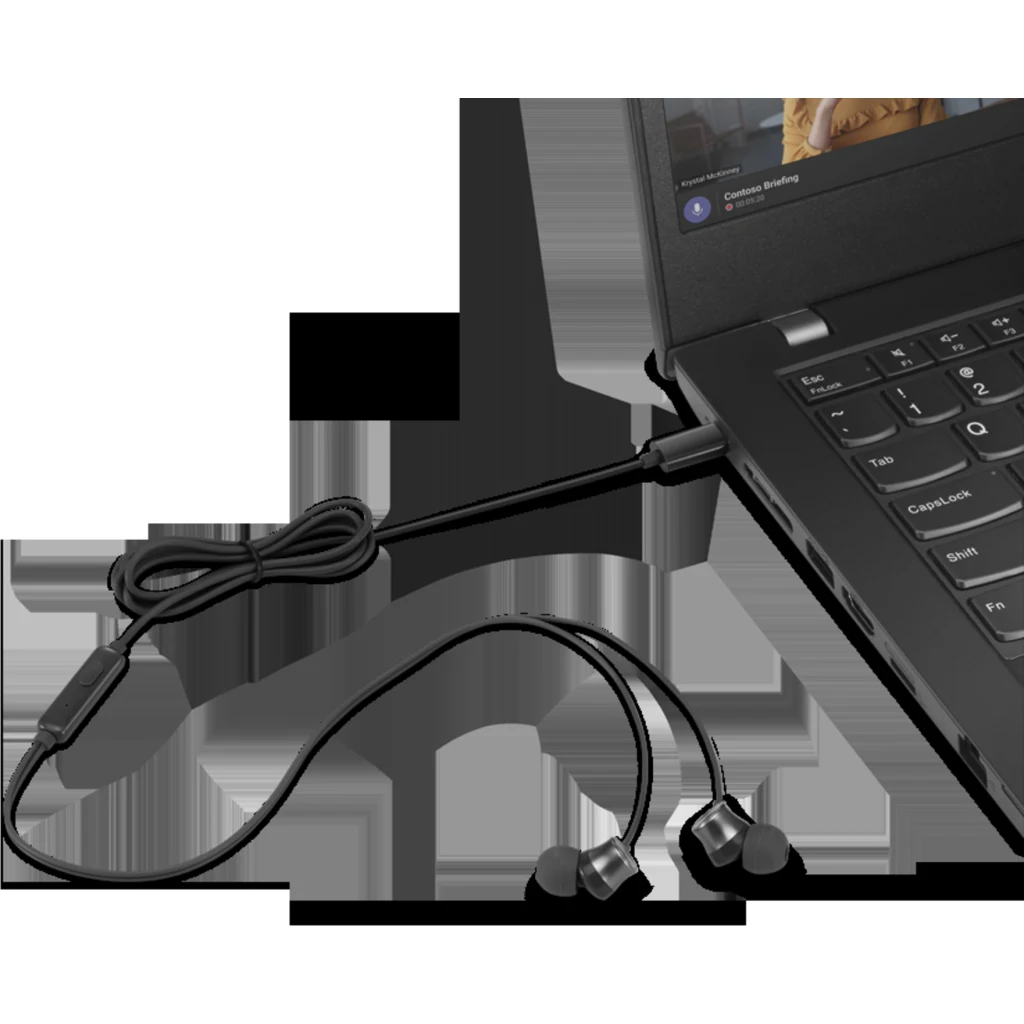 Imagen 5 de Audífonos Alámbricos Lenovo, USB-C c/mic p/Computer, Cellular phone Color Negros