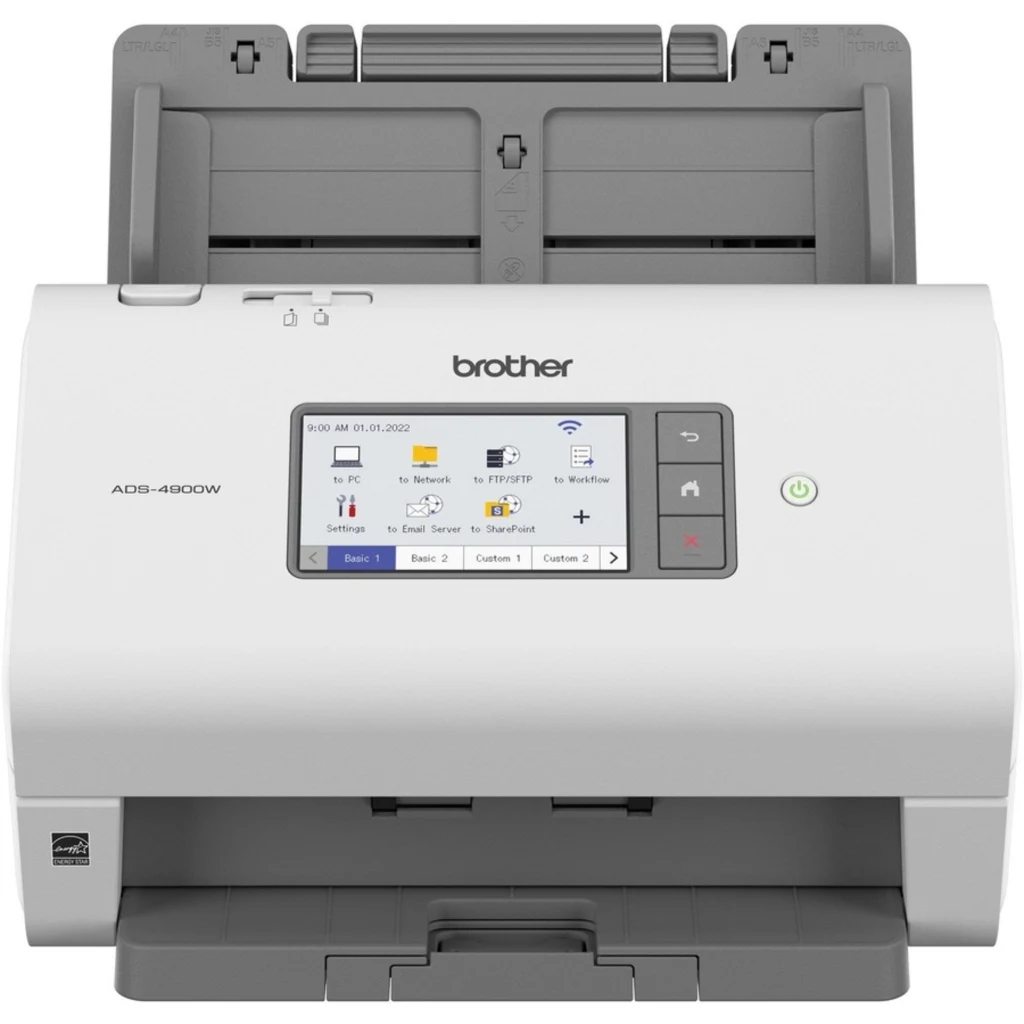 Escáner de Escritorio Brother ADS4900W, 120ppm ADF WiFi Ethernet USB 3.0 Dúplex