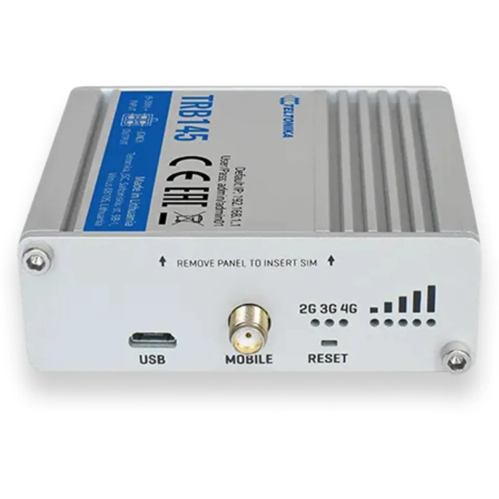Imagen 1 de Teltonika TRB145 Gateway Celular Industrial Teltonika TRB145 4G/LTE (Cat 1), 3G, 2G con interfaz RS485 DI/DO