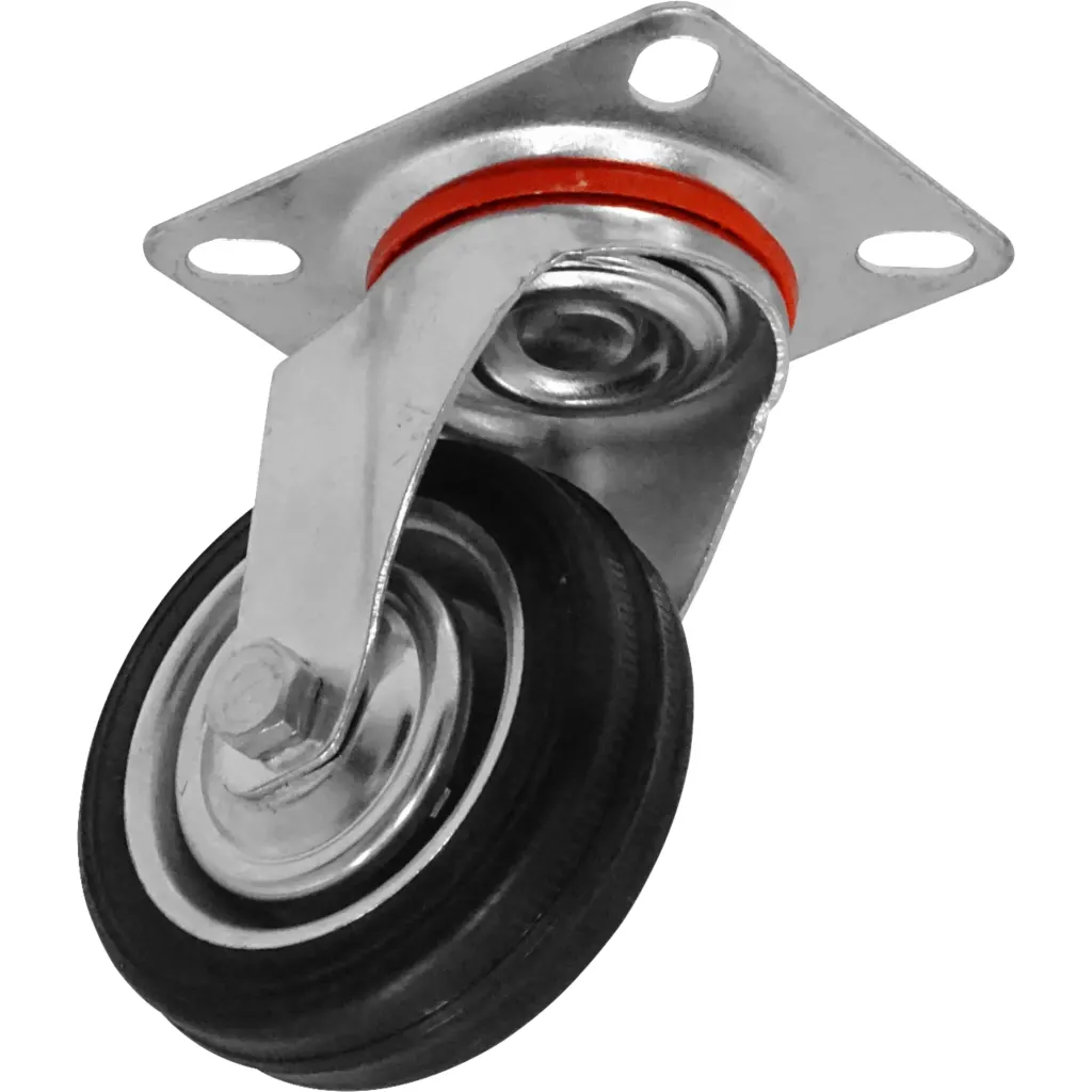 Imagen 1 de Rueda 3-pulgadas Giratoria Negra Soporta-30Kg 65x81x98mm