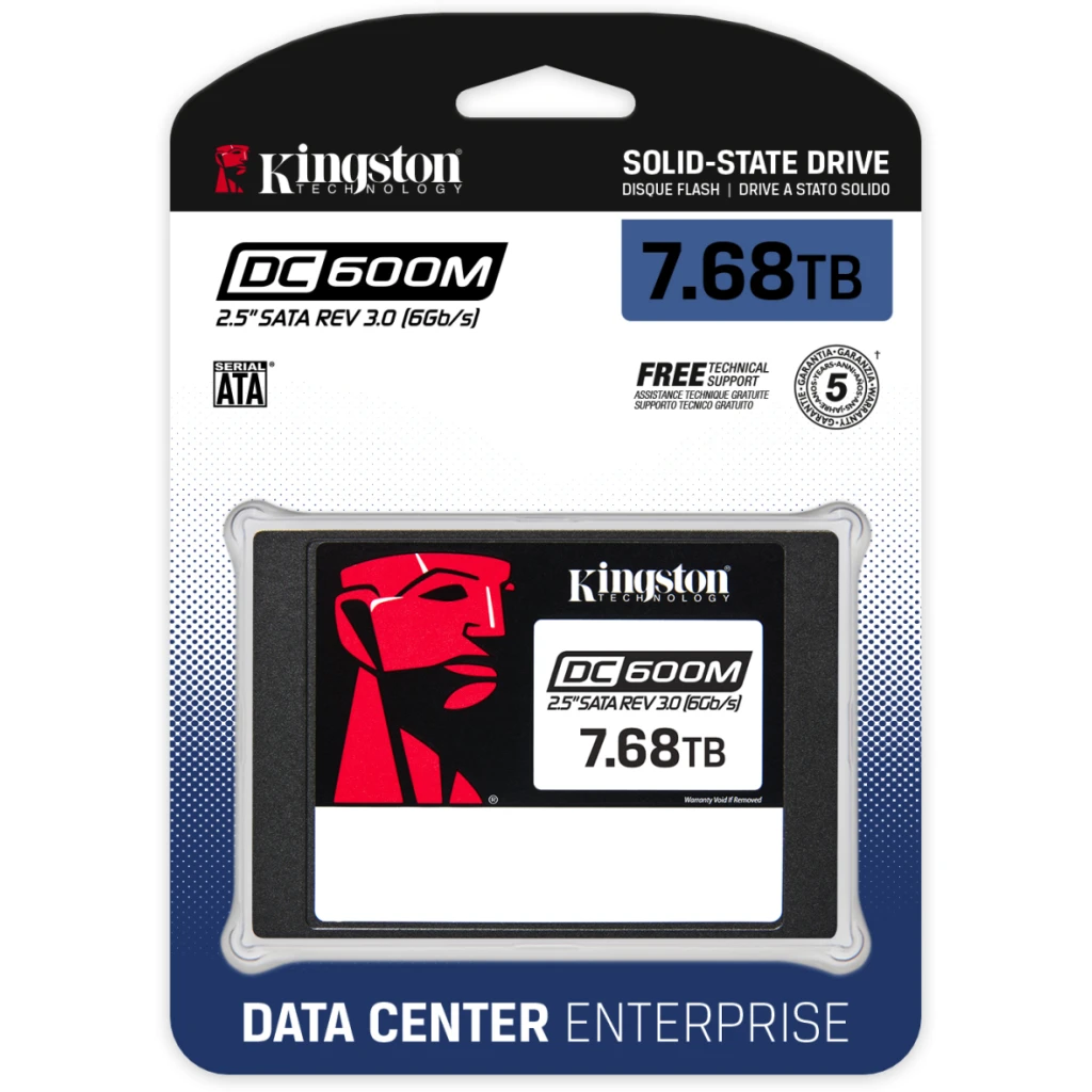 Imagen 2 de Unidad SSD Kingston DC600M 7.68TB 2.5" 7mm SATA NAND TLC 3D Lec560MBs Esc530MBs