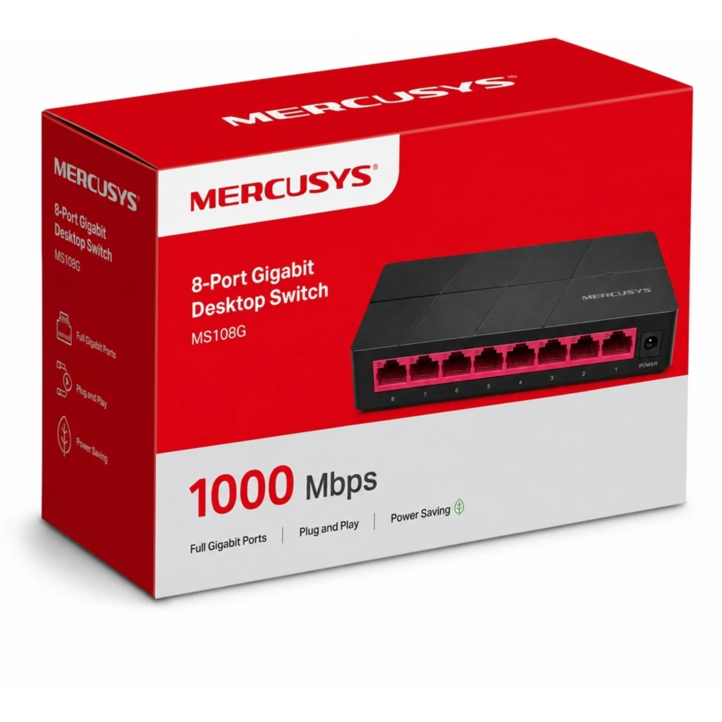 Imagen 3 de MS108G SWITCH MERCUSYS 8 PUERTOS GIGA