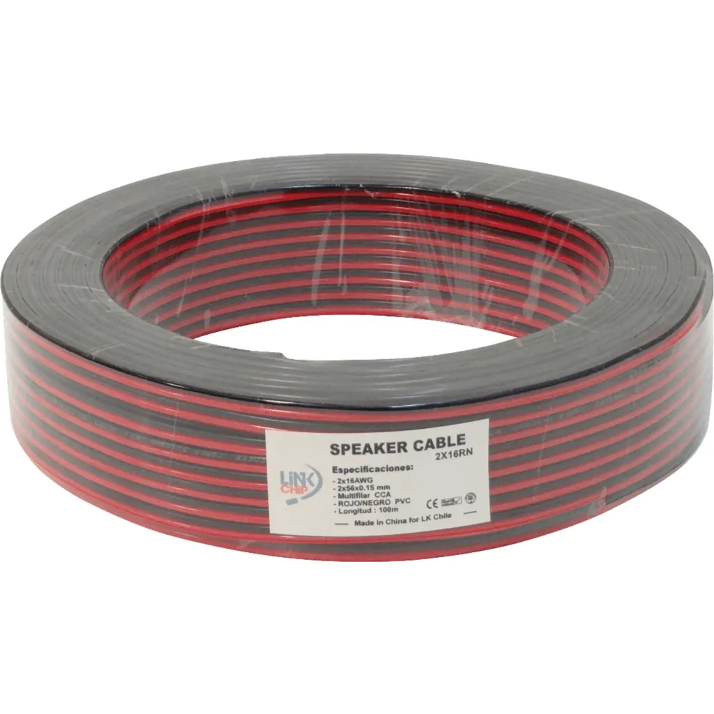 Imagen 1 de Rojo-Negro 2x16AWG CCA 2x1,0mm2 100mt Cable Paralelo Multif 56x0,15mm