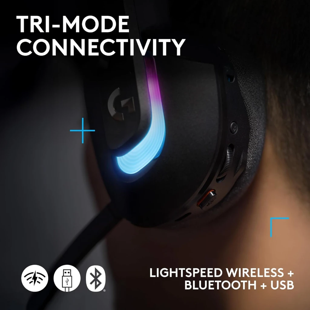 Imagen 4 de Audífonos Gamer Logitech G522, BT Lightspeed Alcance H/30 metros Color Negro