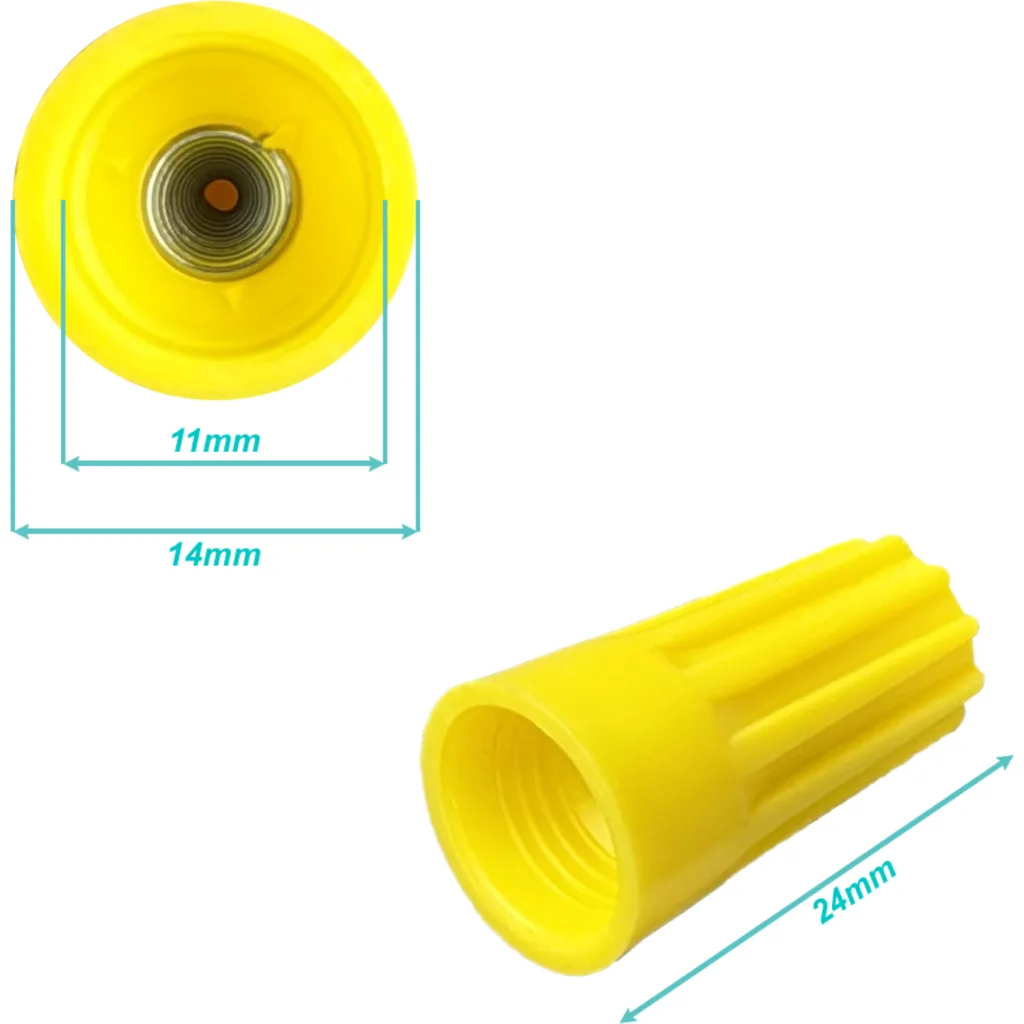 nro.44 20-unids. Conector Conico Amarillo 22-10AWG 0,5-6,0mm2