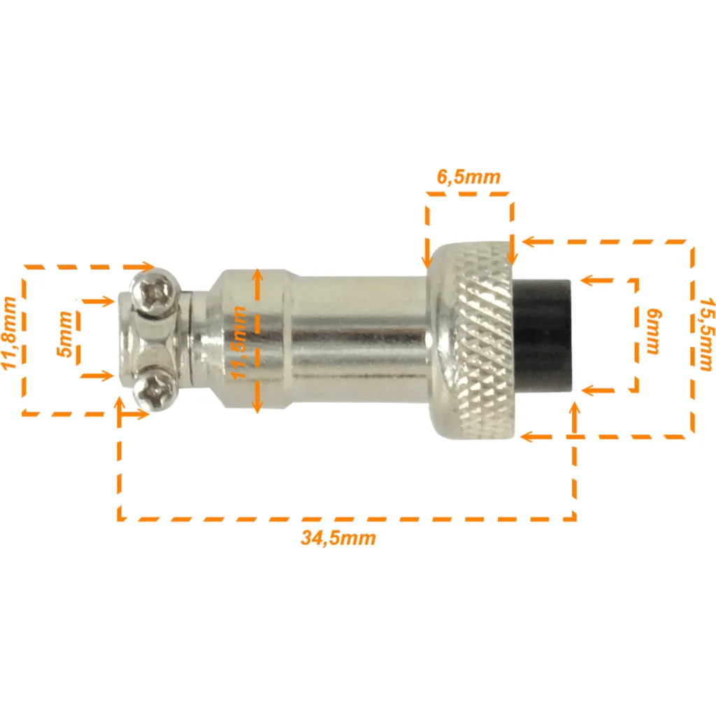 Imagen 1 de 2-pin Hembra Volante Conector GX12 Soldable Aviacion