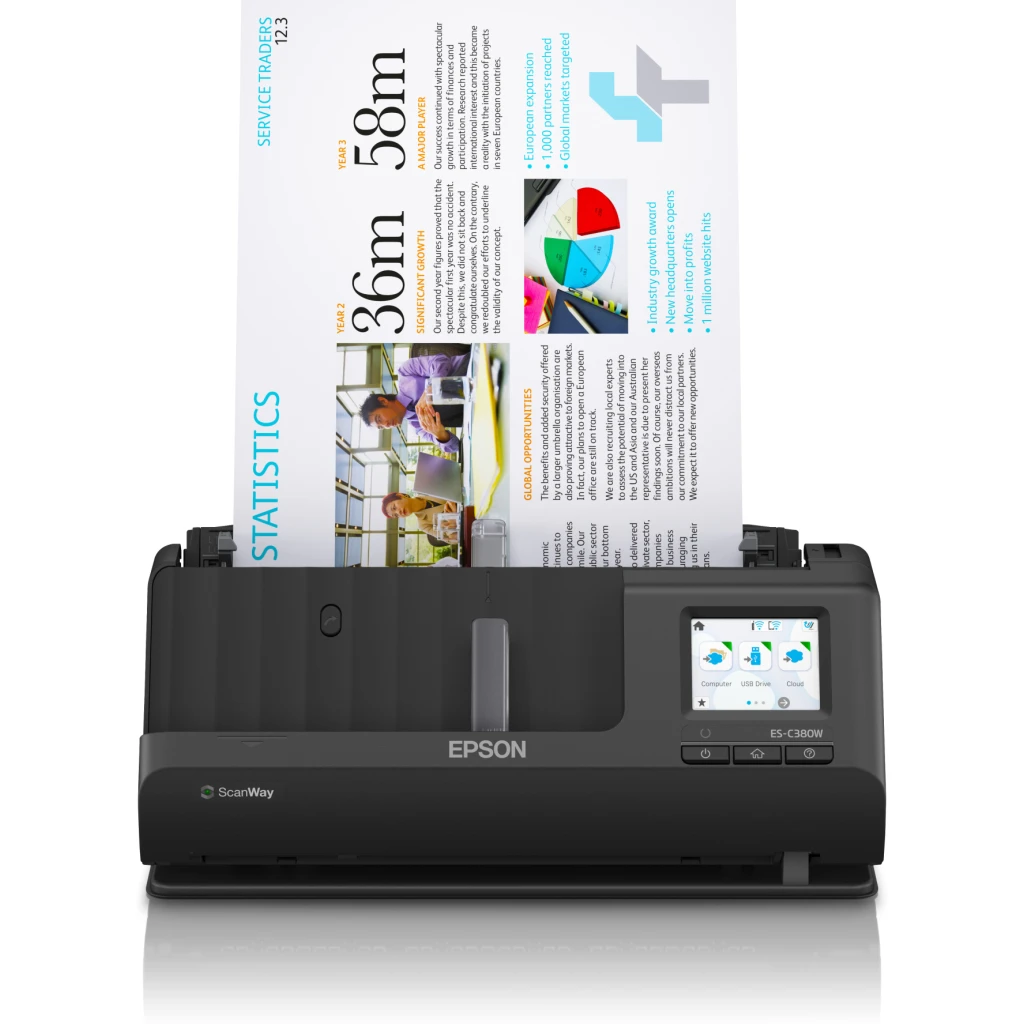 Escáner de Escritorio Epson WorkForce ES-C380W WiFi USB 2.0