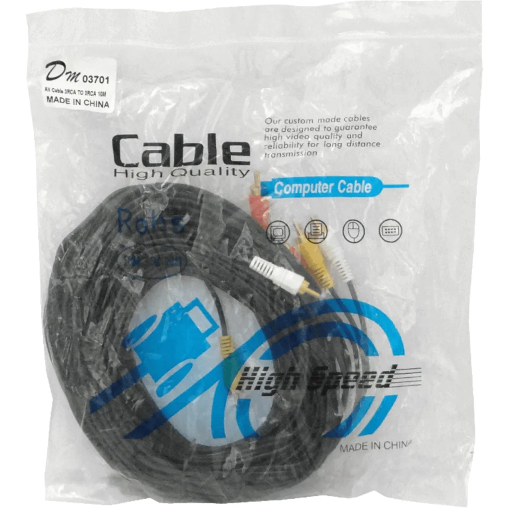 Imagen 1 de 10mt 3-RCA-M 3-RCA-M 3x3 Audio-Video Cable 1000cm