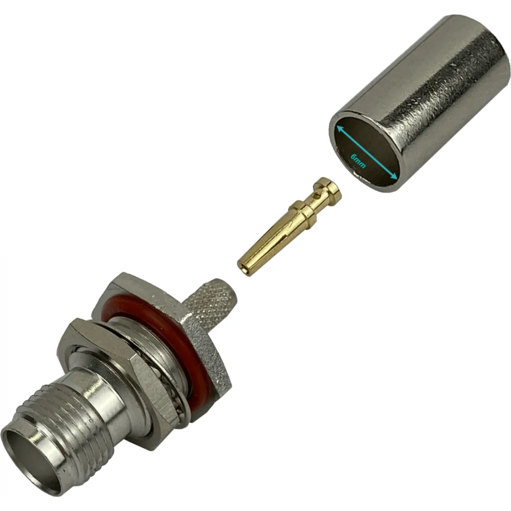 .TNC-Hembra LMR195 RG58 13mm-Diamet Panel Conector Crimpeable Coaxial