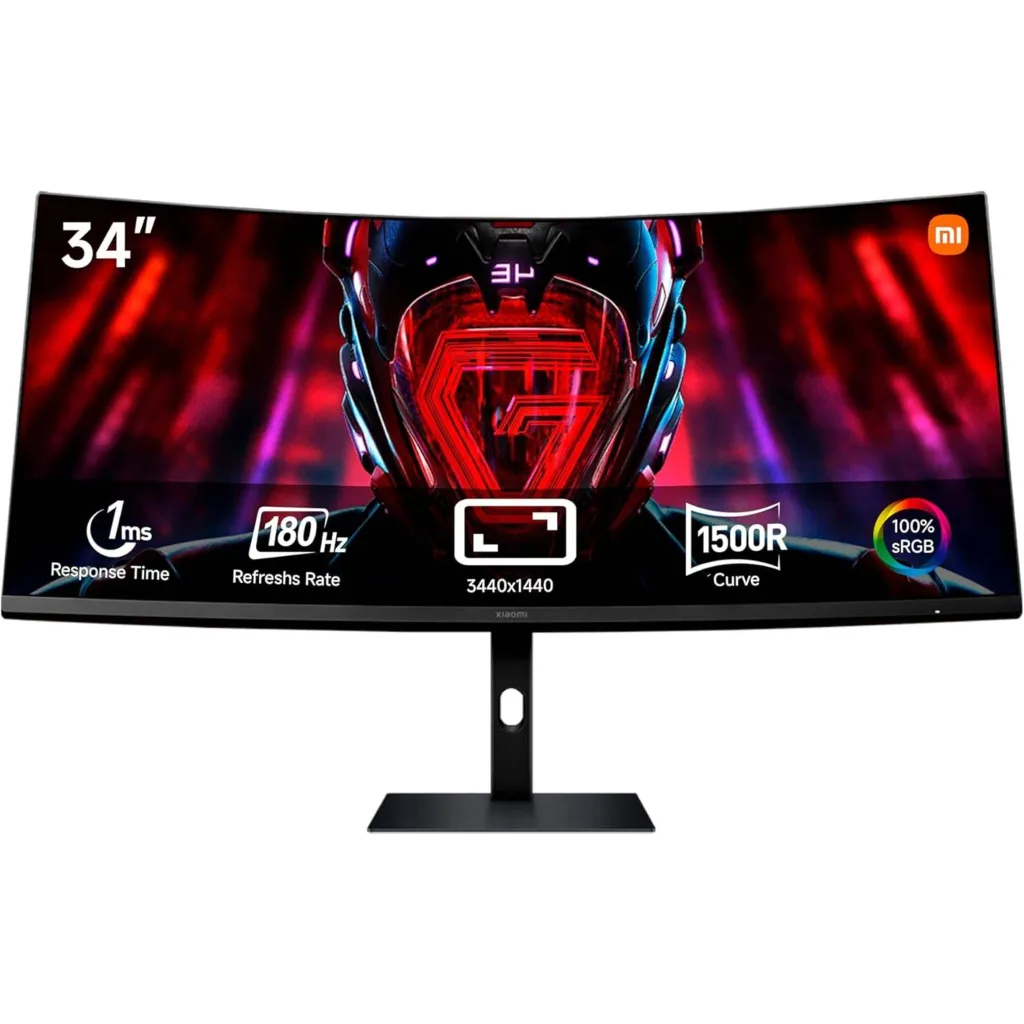 Monitor Gamer Curvo Xiaomi Gam G34 34"" WQHD 3440*1440 VA 2*DP 2*HDMI Jack 180Hz