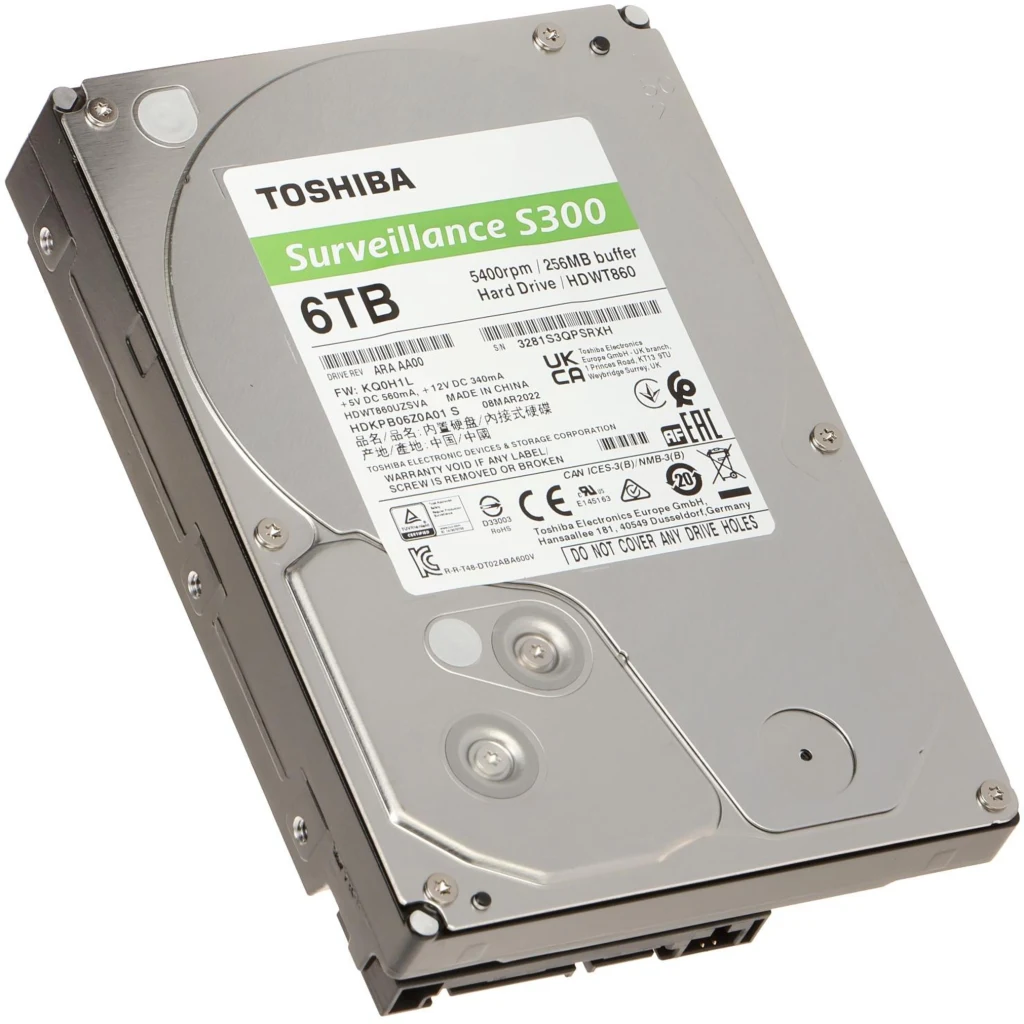 Disco Duro Toshiba S300 6TB 3.5" 5400RPM SATAIII 256MB Surveillance NVR 24/7