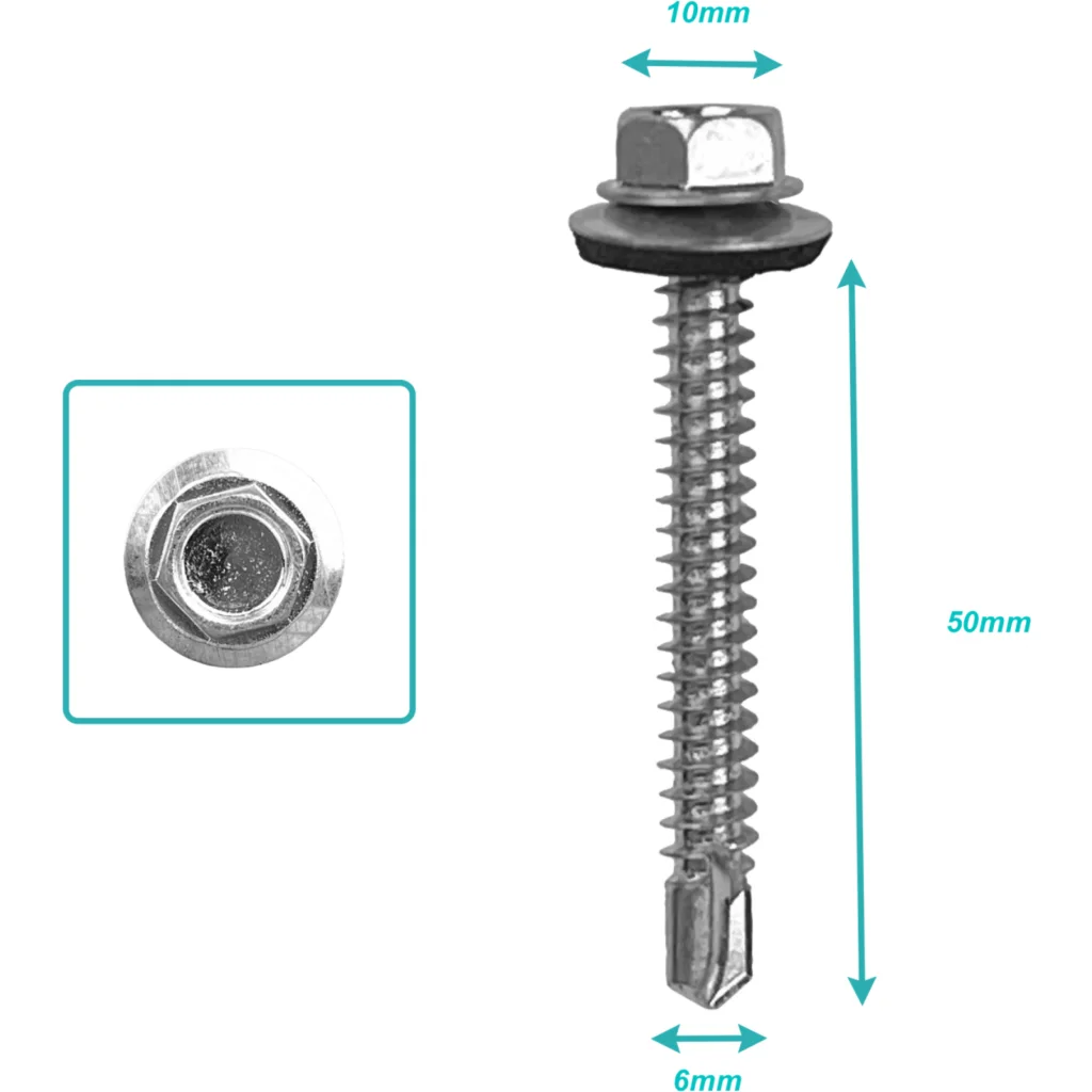 Hexagonal-10mm 100u. 14x2 Largo-50mm Tornillo Autoperforante 641464001