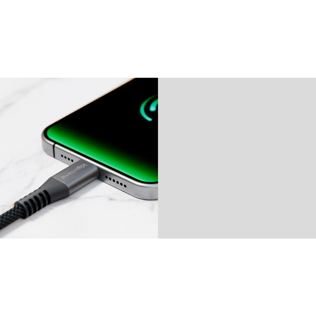 Imagen 7 de Klip Xtreme - USB cable - 24 pin USB-C - 9 pin USB Type A - 3 m - Black - 30W Braided Fast charging