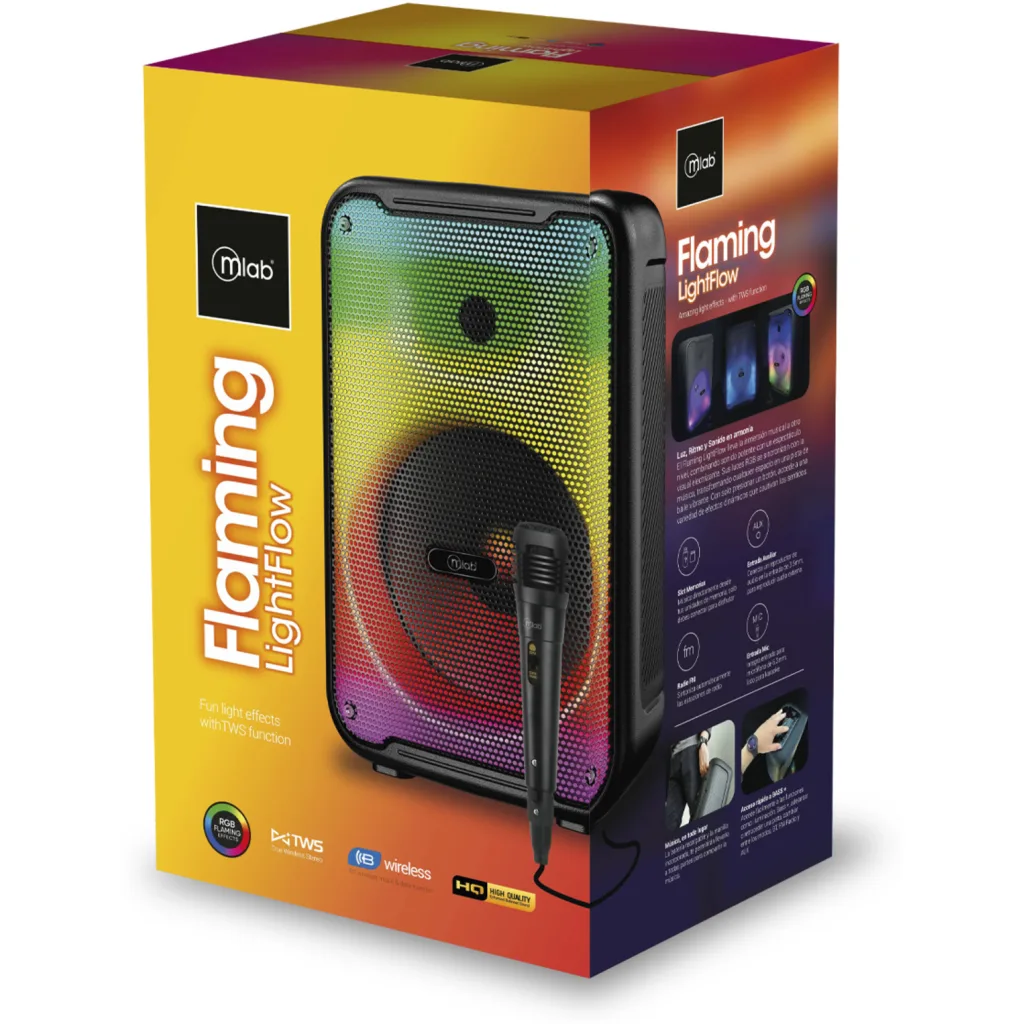 Imagen 4 de MLAB PARLANTE FLAMING LIGHTFLOW 8" MICROFONO CABLE