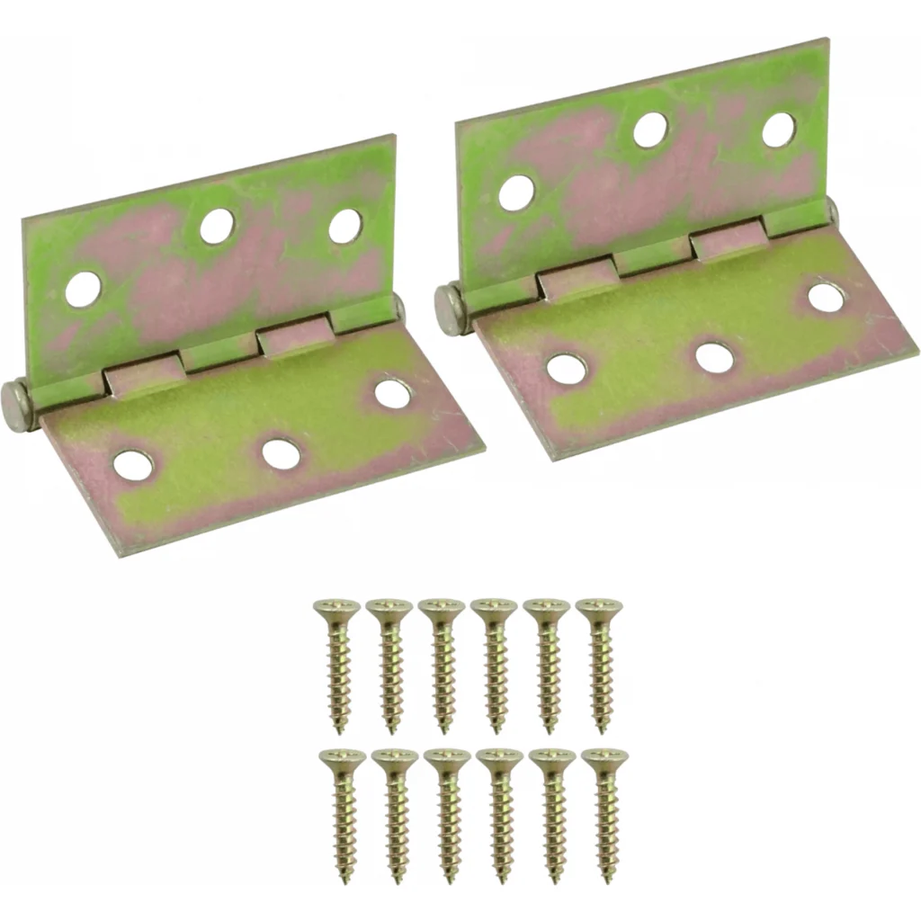 2-Bisagras 3x3-Pulg x1,6 3-Tornillos inc-12-Tornillos 76x76mm