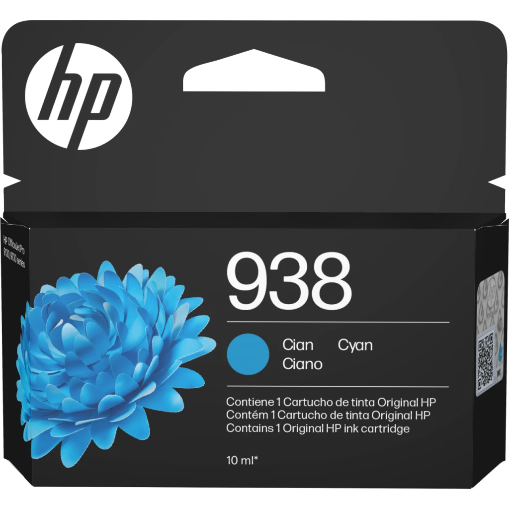 Cartridge HP 938 CYAN para OJ Pro 9110/9130/9720/9730, 800 Páginas 10ml