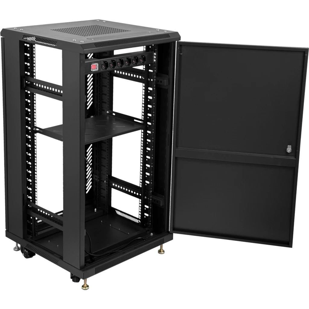 Imagen 7 de LINKMADE Desarmado 22U Vidrio 60cm-Fondo Rack Ventilador PDU 3-Cajas