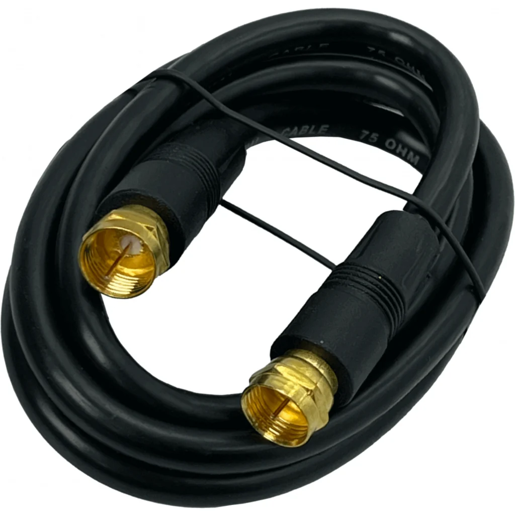 Imagen 1 de MACROTEL Cable RG59 Coaxial F-M F-M 1mt Negro TV-Cable