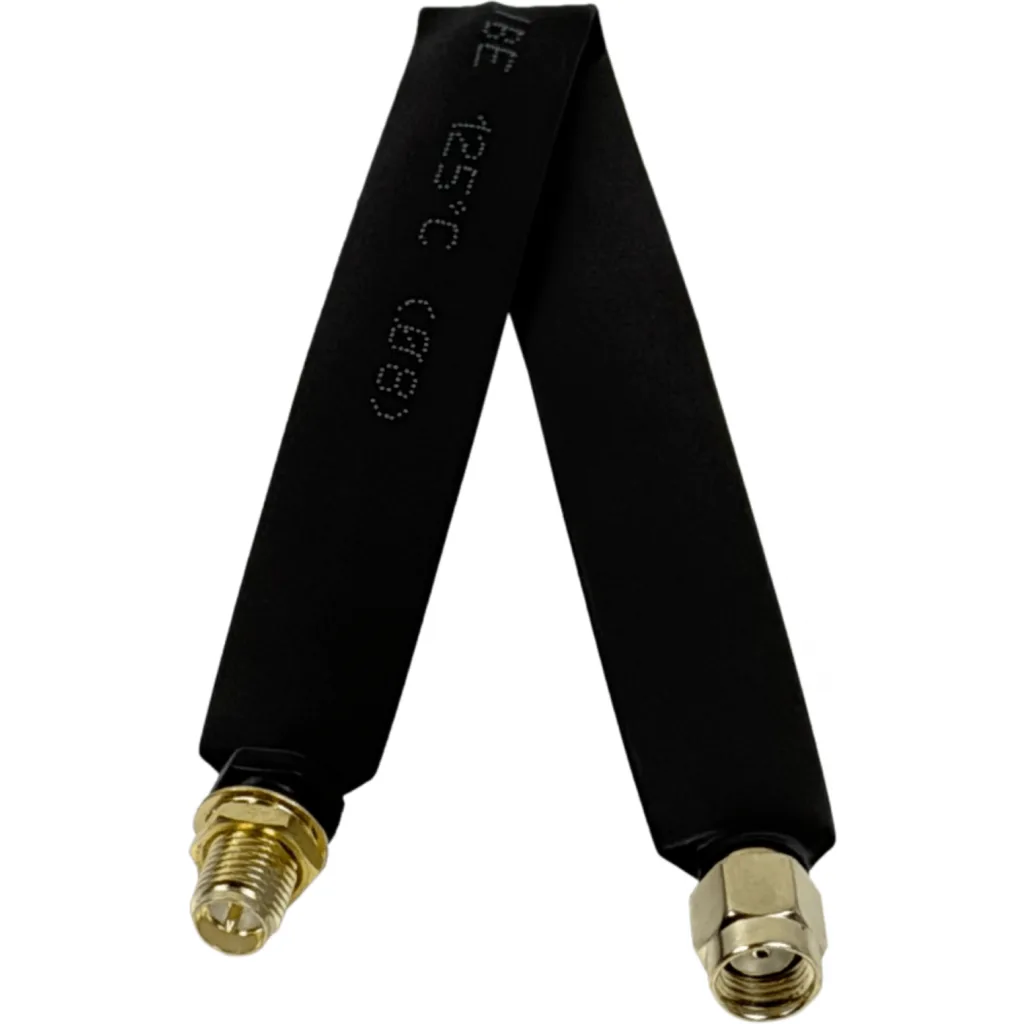 Imagen 1 de 20cm Plano RPSMA-H RPSMA-M Ventana Puerta Cable Coaxial 0-6GHz Negro