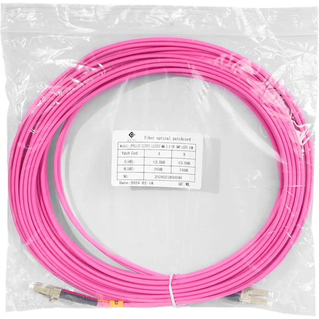 Imagen 2 de LSZH 10mt LC-LC- OM4 MultiModo MM Duplex Jumper Fibra 50/125um 3mm