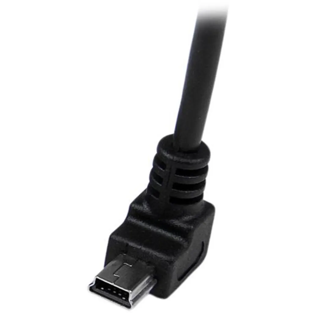Imagen 3 de Cable USB 2.0 Tipo-A a Mini B con ángulo 90° M/M 28AWG Níquel 2mt Negro StarTech