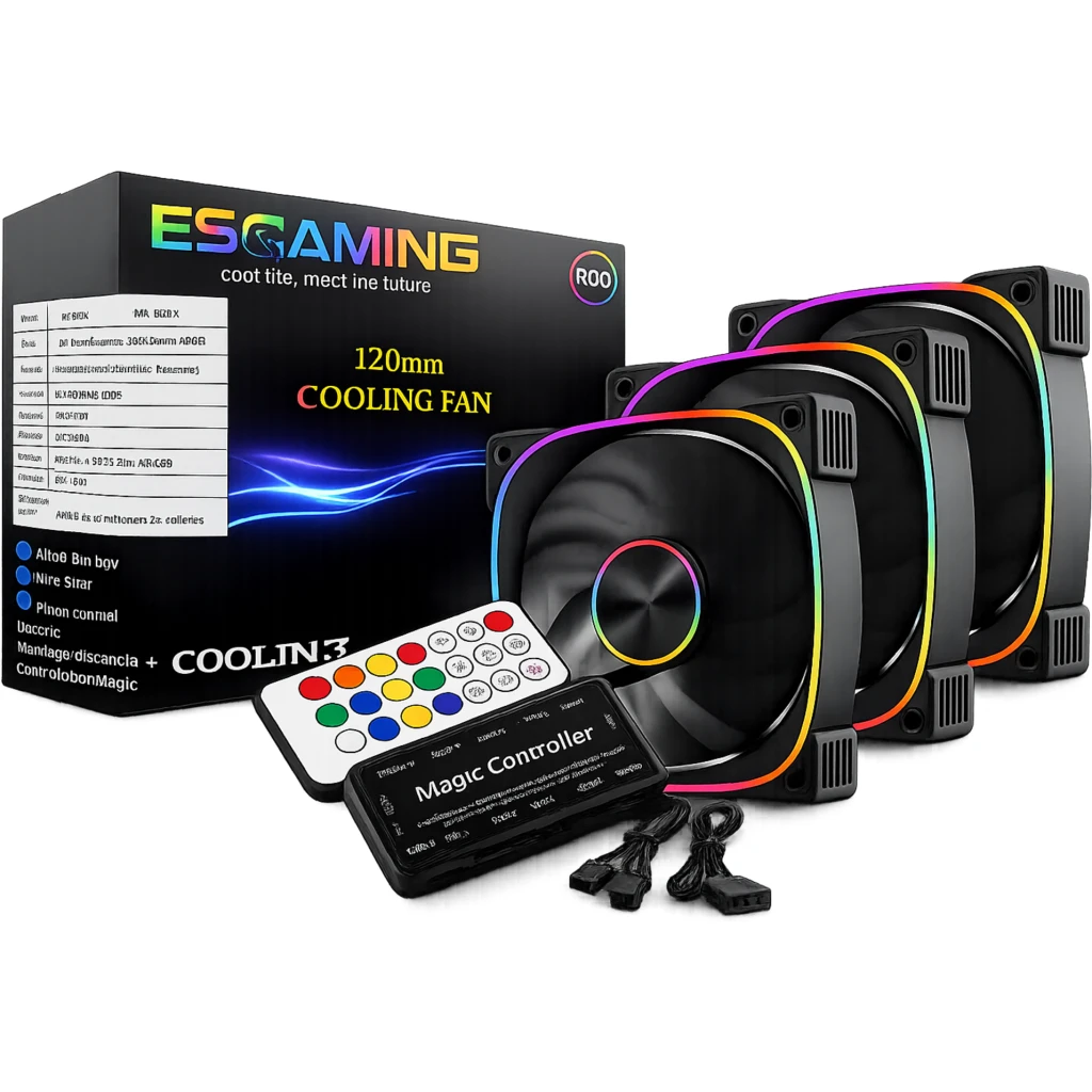 VENTILADOR EZ-A25 ARGB FAN SET 3 UNIDADES 120MM ARGB CONTROL REMOTO