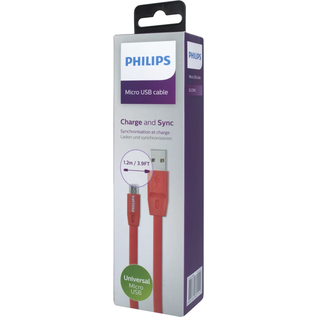 Imagen 1 de DLC2518C CABLE MICRO USB 1.2 MTS GOMA PLANO ROJO