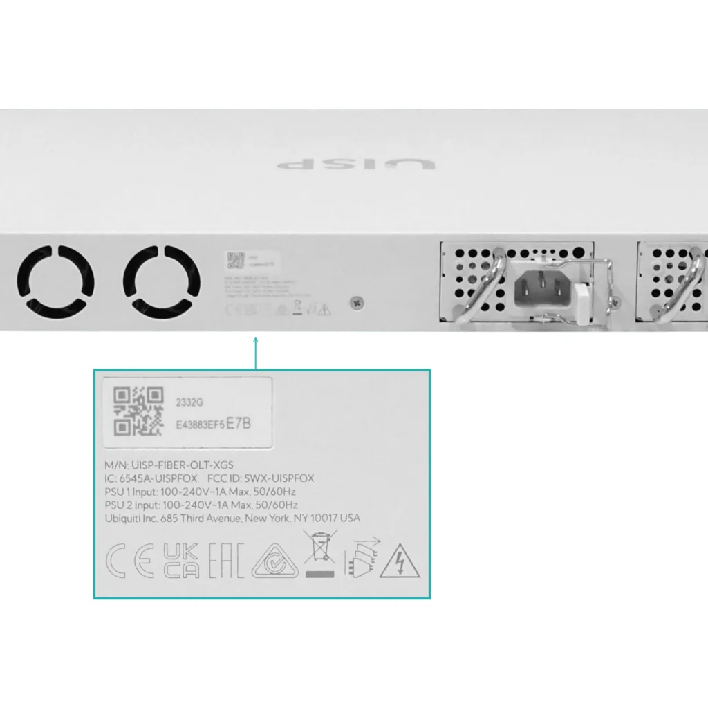 Imagen 2 de UBIQUITI OLT 8-GPON+10G 4-SFP28-25G Console-RJ45 MGMT-IP FTTHx2048