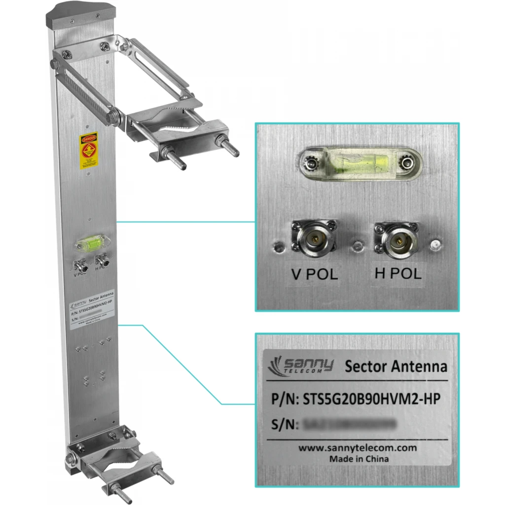 SANNY 20dBi 90-Grados 5GHZ 2-N-Hembra Antena Sectorial 4900-5850MHz 