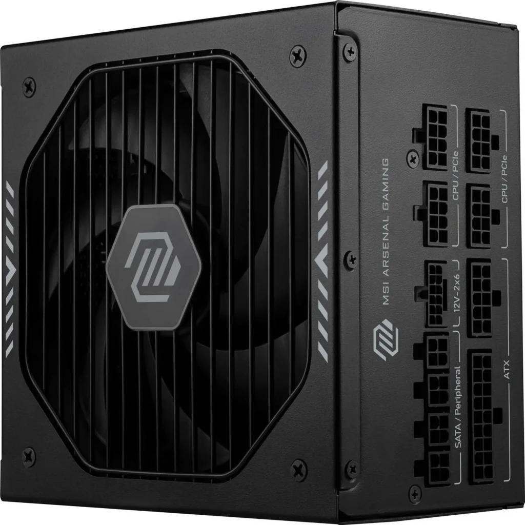 Imagen 1 de Fuente de Poder MSI MAG A1000GLS PCIE5 1000W Full Modular 80 Plus Gold ATX 